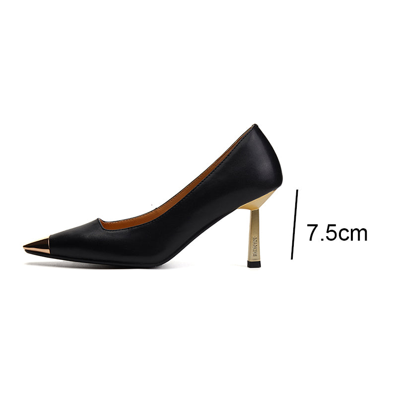 CrocoGlam Square Toe Slip-On Metal Heel Pumps