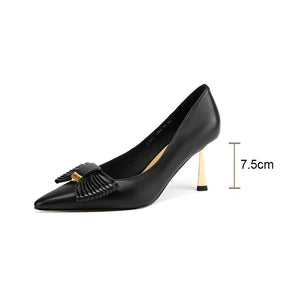 Chic Embossed Pointed Toe Slip-on Pumps