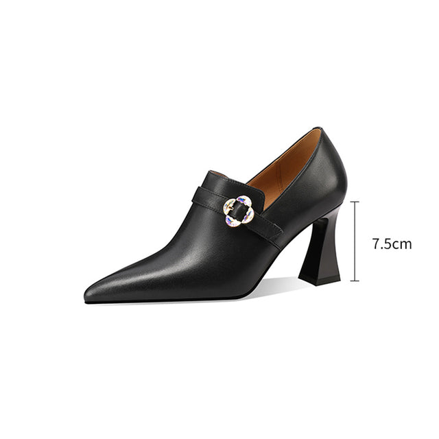 AlliLuxe Classic Pointed Toe Elegant Heel Shoes