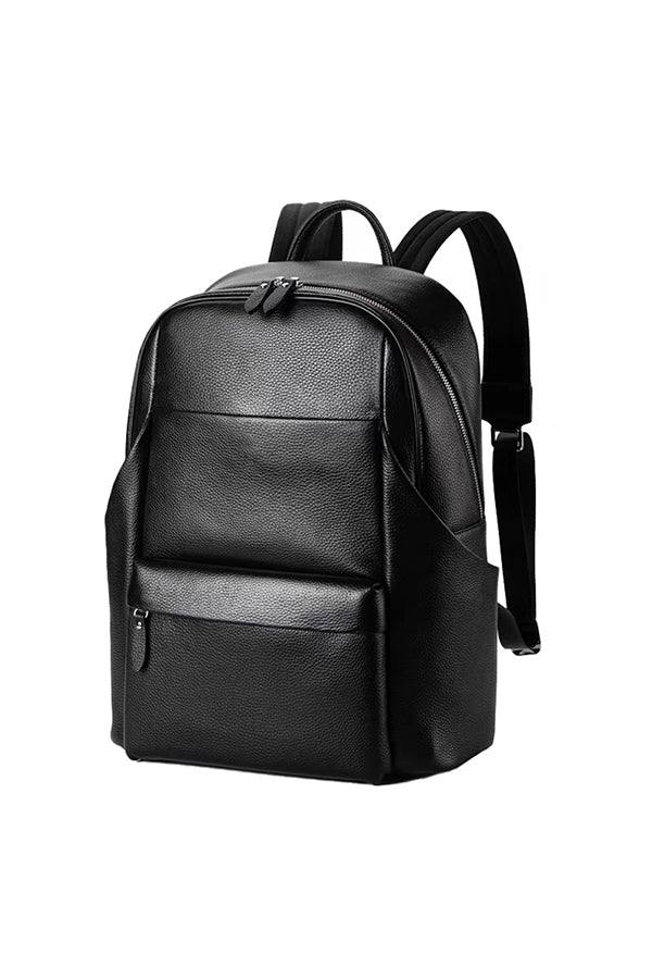 Luxury Leather Zipper Backpack