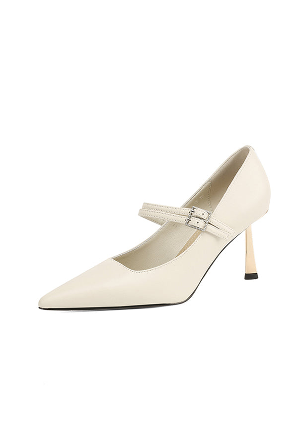 Chic Embossed Pointed Toe Slip-on Pumps