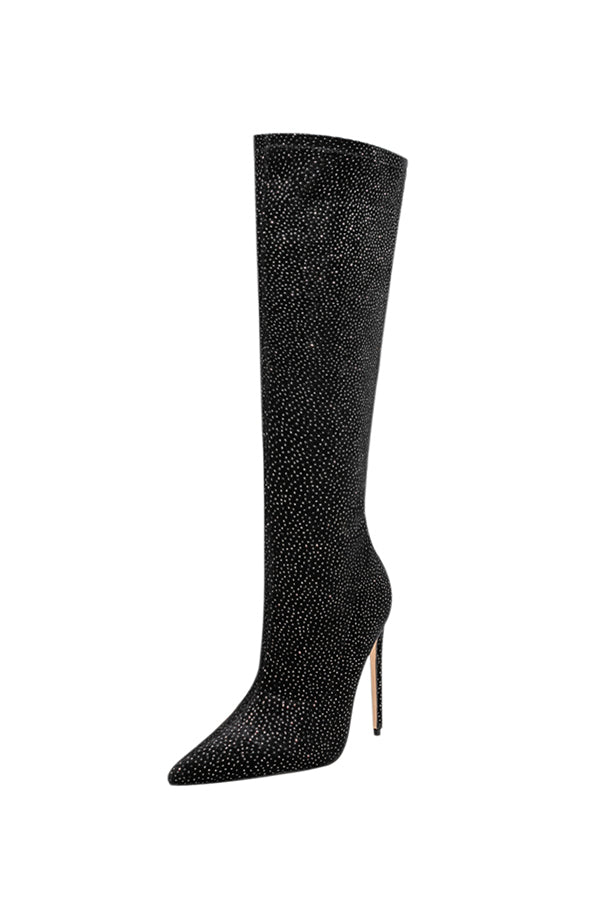 LuxeExo Pointed Toe High Heel Long Boots