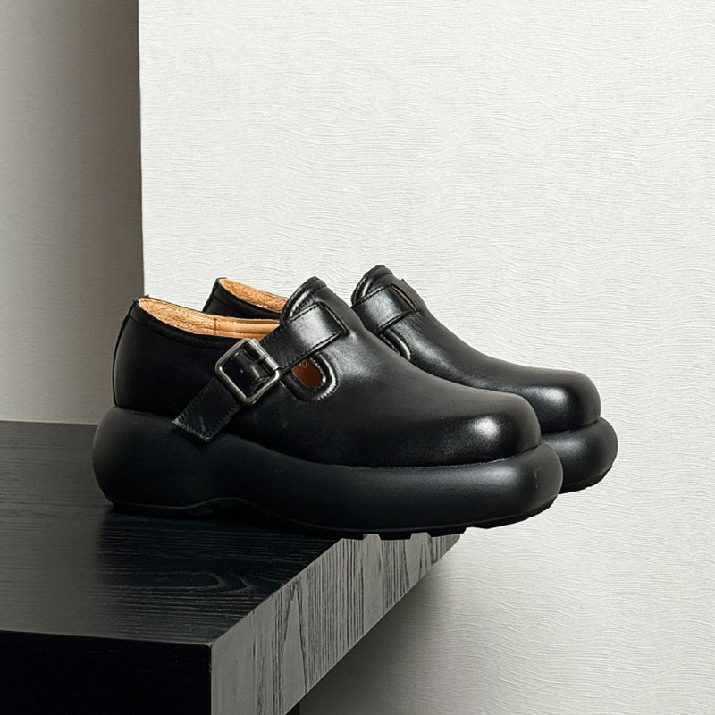 ChicLux Round Toe Buckle Dress Shoes