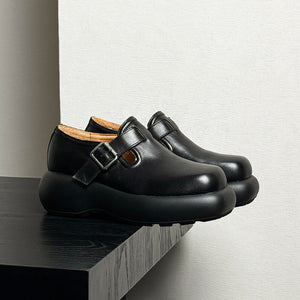 ChicLux Round Toe Buckle Dress Shoes