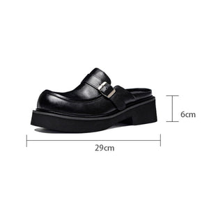 LuxePlatform Velcro Leather Sandals