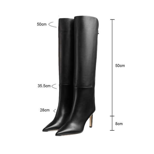 LuxeLeather High Heel Long Boots