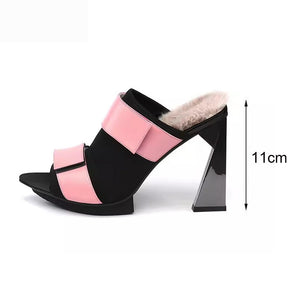 Chicfashion Cow Leather Peep Toe  Sandals