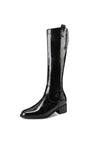 LeatherLux Chic Round Toe Winter Boots