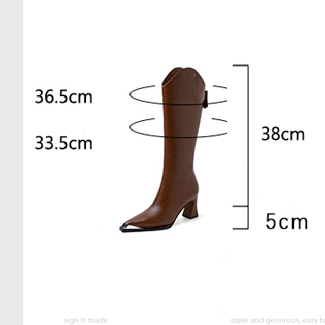 Knightly Elegance Genuine Leather Tall Boots