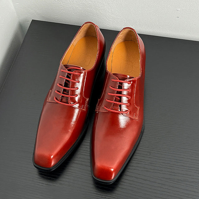 ChicLux Square Toe Lace-Up Dress Shoes