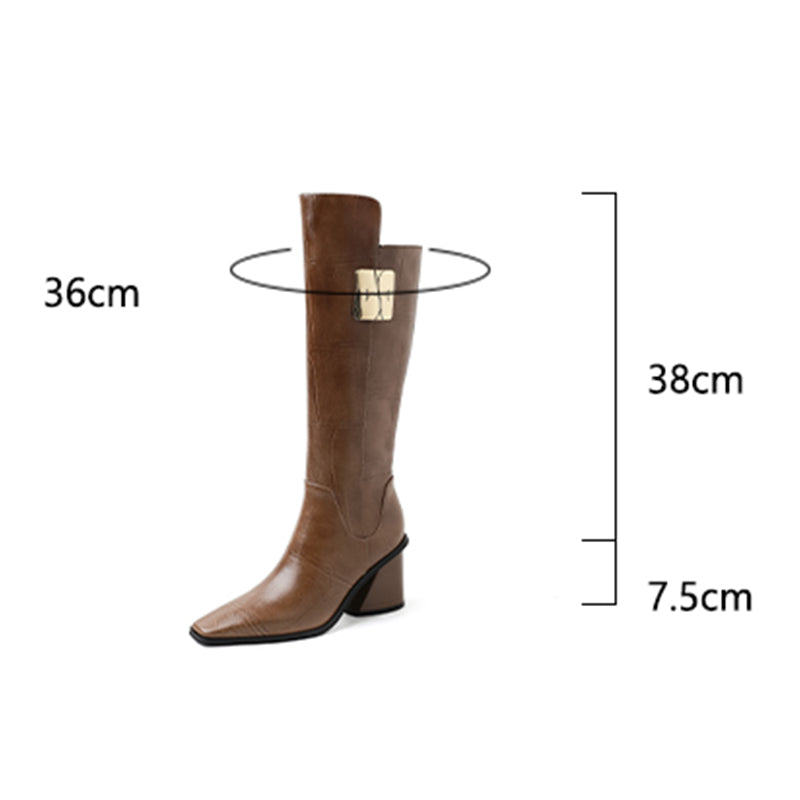 Knightly Elegance Genuine Leather Tall Boots