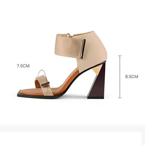 Chicfashion Cow Leather Peep Toe  Sandals