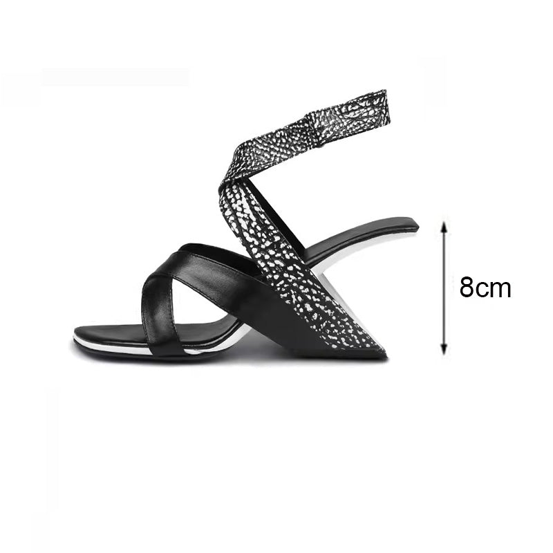 Chicfashion Cow Leather Peep Toe  Sandals