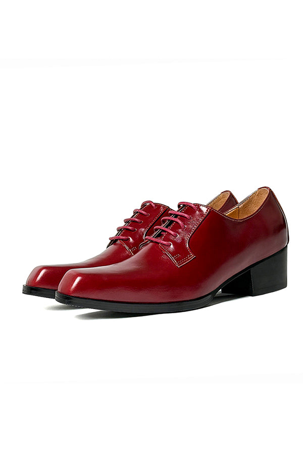 ChicLux Square Toe Lace-Up Dress Shoes