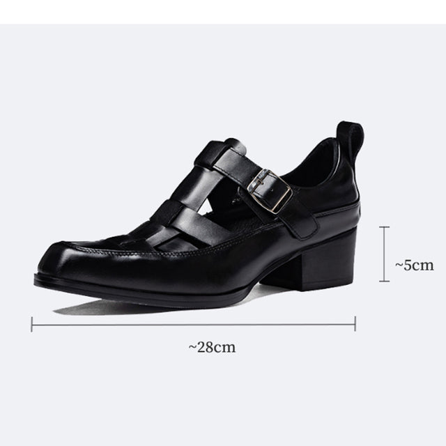 ElegantLuxe Leather Brogue Roma Sandals