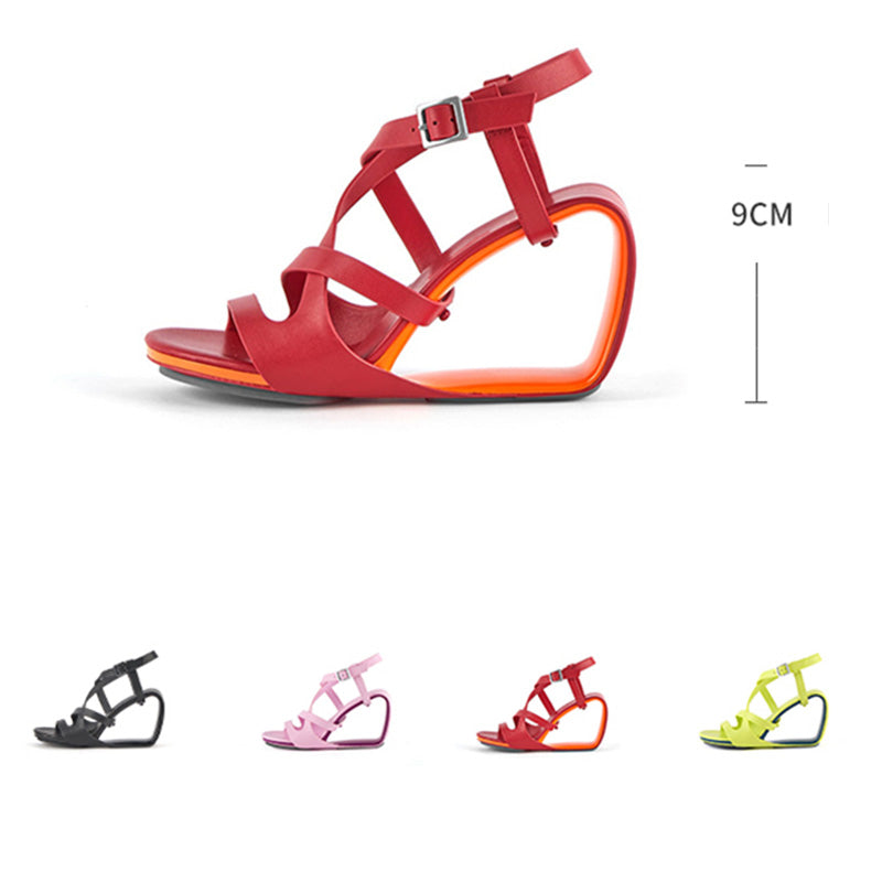 Chicfashion Cow Leather Peep Toe  Sandals