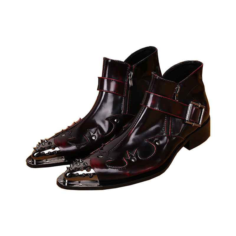 Exotic Metal Toe Western Party Leather Boots