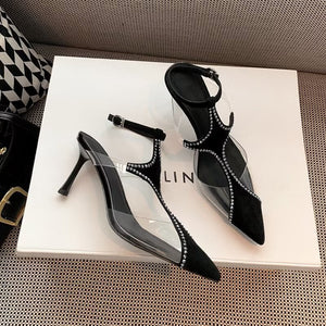 Leather Chic Ankle Strap Statement Heels