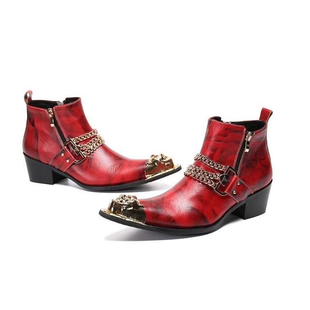 LeatherLux Exotic Ankle Boots
