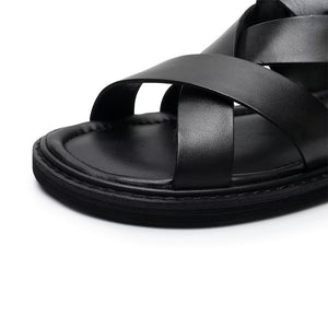 LeatherLux Roman Peep Toe Sandals