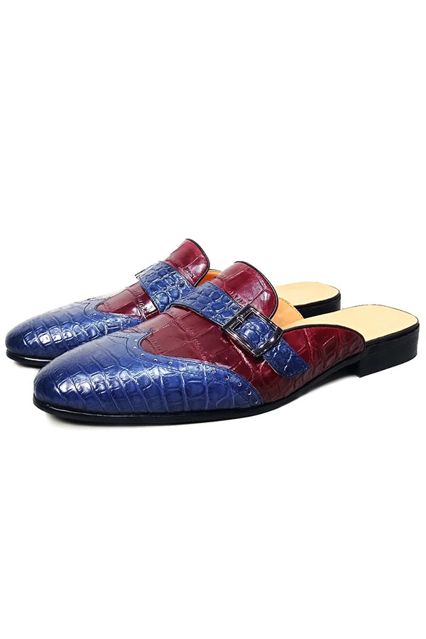 Elegant Embossed Leather Business Slippers