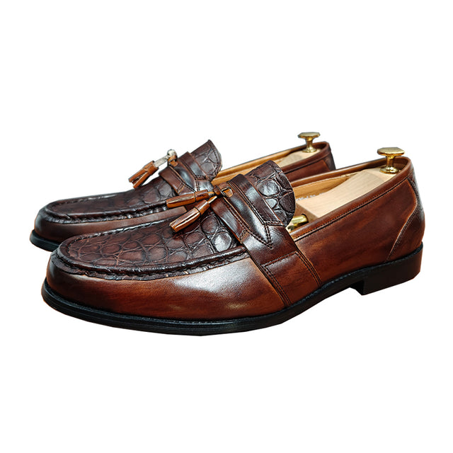 CrocLeather Classic Slip-on Tassel Loafers