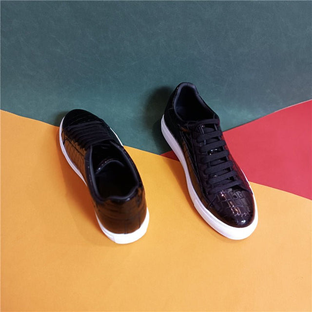 Lux Leather Lace Up Platform Sneakers - FINAL SALE