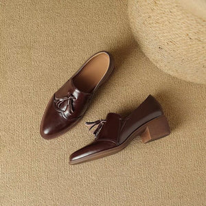 Luxe Genuine Leather Classic Heeled Shoes