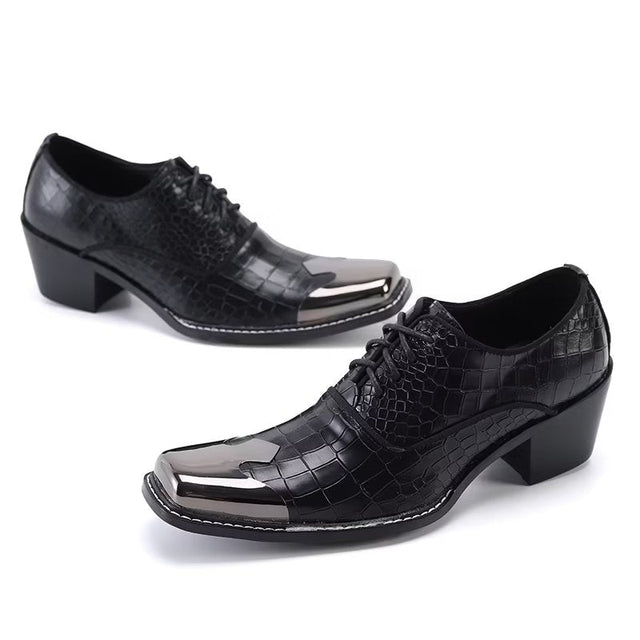 LuxeCroco Genuine Leather Oxford Dress Shoes
