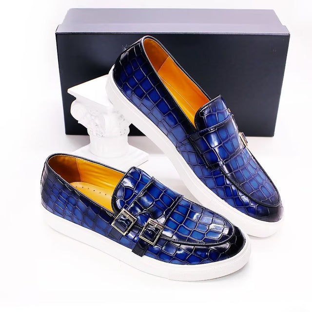 LuxeCroco Handcrafted Crocodile Monkstrap Casual Shoes