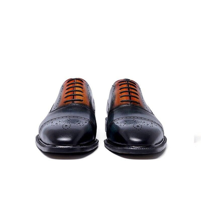 LuxeLace Exotic Brown Brogue Dress Shoes