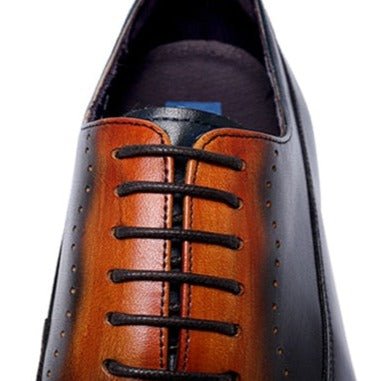 LuxeLace Exotic Brown Brogue Dress Shoes