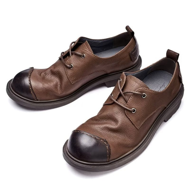 LuxeLace Leather Sophisticated Casual Shoes