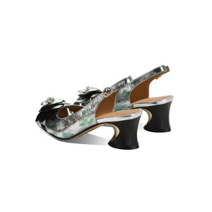 LuxeLeather Chic Heeled Office Sandals