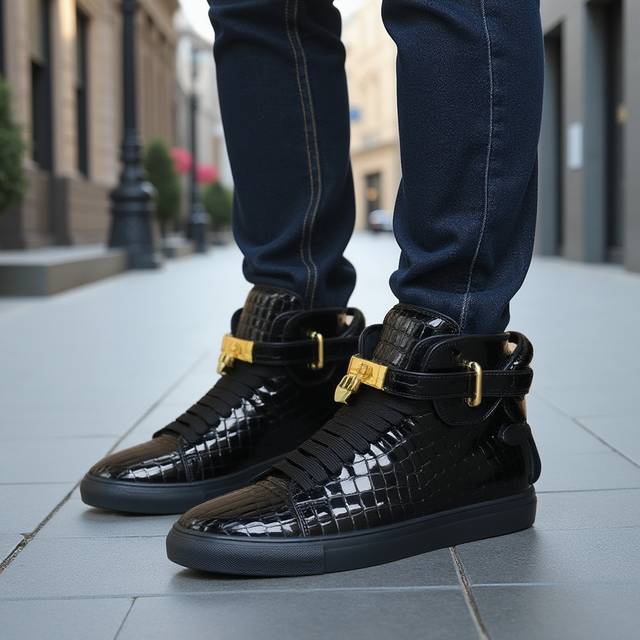 Sovereign High-Top – Black Croc