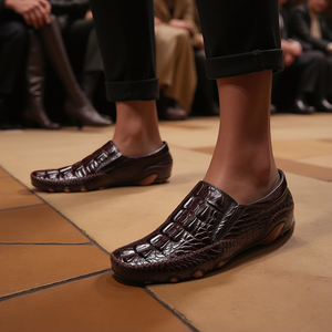 Opulessa Croc Pattern Slip-ons