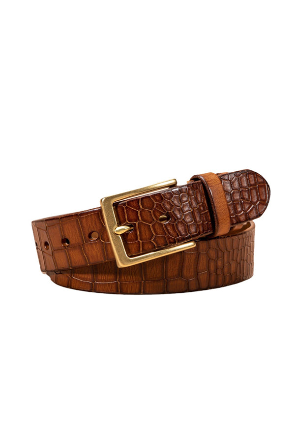 Alligator Pattern Lux Cowskin Men's Belt