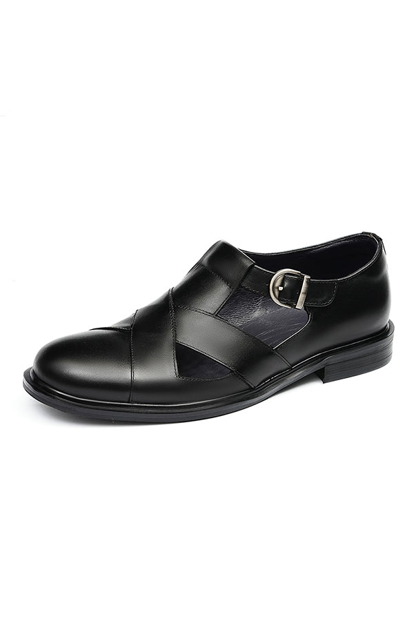 Dracavant Chic Buckle Leather Sandals