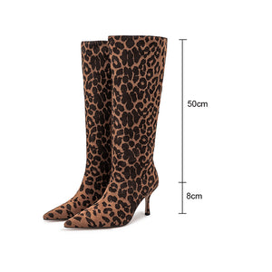 Leopard Audacity Zippered Pointed Boots