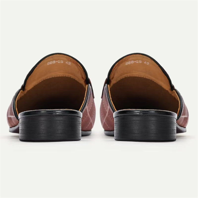 Elegant Embossed Leather Business Slippers