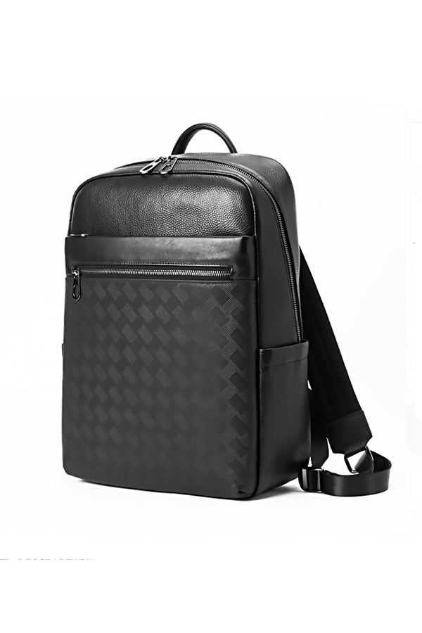 LeatherLux Cowhide Travel Computer Backpack