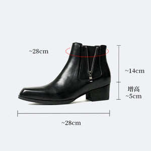 LuxeZip Genuine Leather Zipper Ankle Boots