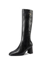 LeatherLux Chic Round Toe Winter Boots