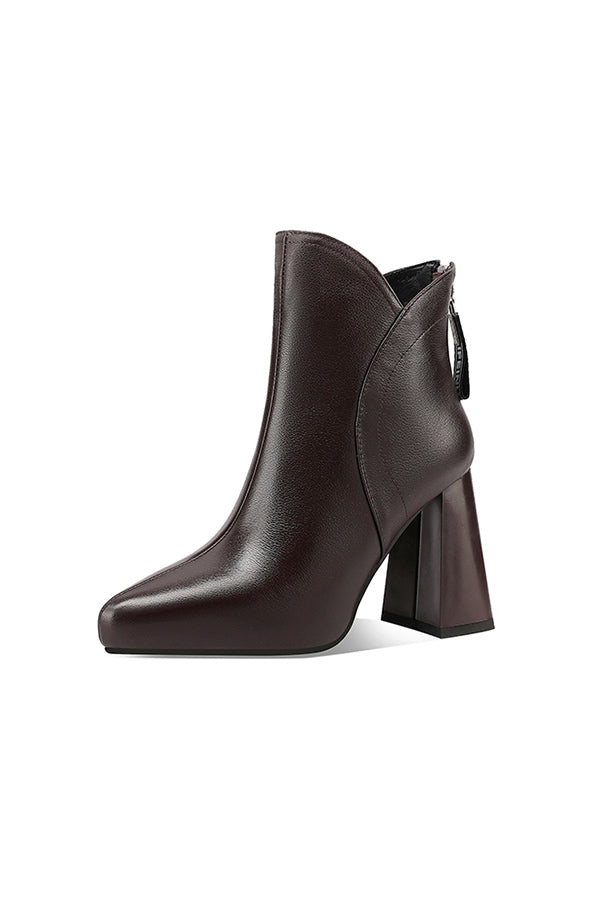 Autumn Elegance Thick Heels Ankle Boots