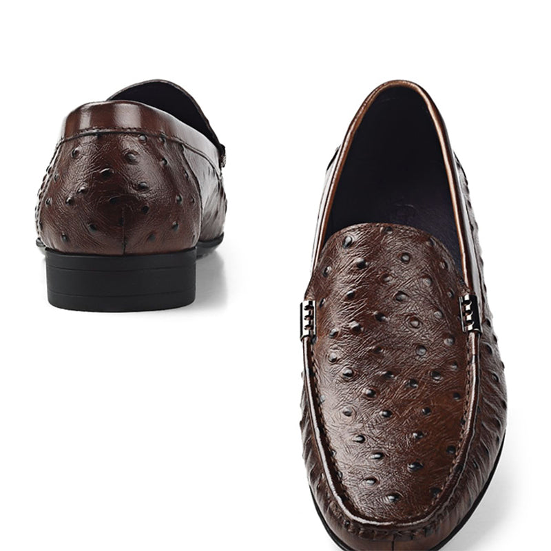 AlliLux Exotic Leather Slip-On Casual Loafers