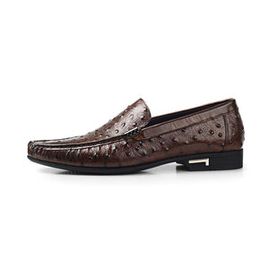 AlliLux Exotic Leather Slip-On Casual Loafers