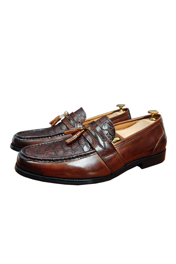 CrocLeather Classic Slip-on Tassel Loafers