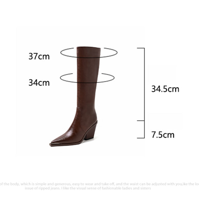 Knightly Elegance Genuine Leather Tall Boots