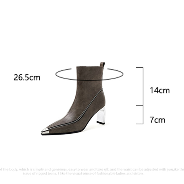 LeatherLux Chic Pointed Toe Winter Boots