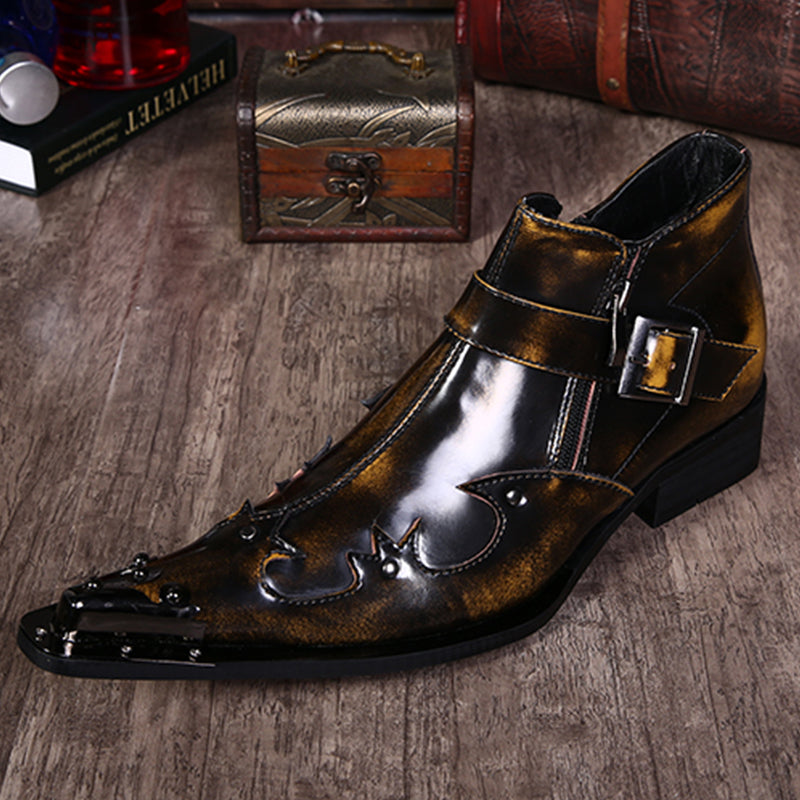 Exotic Metal Toe Western Party Leather Boots